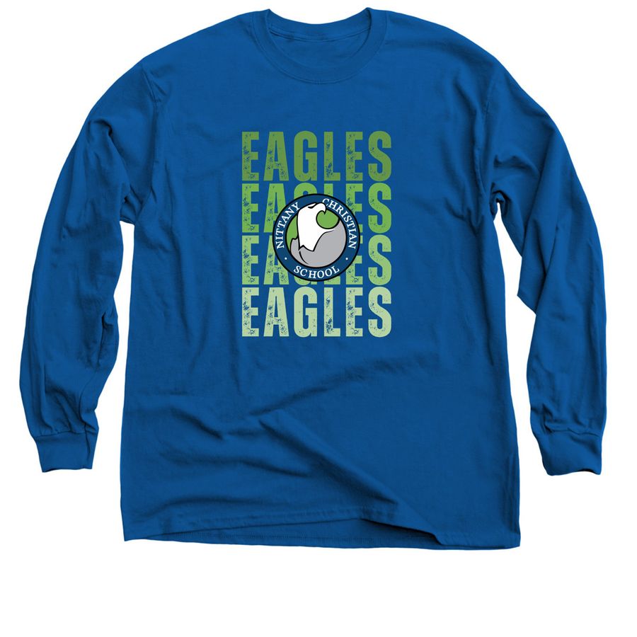 Faded Eagles on Repeat, a Royal Blue Classic Long Sleeve Tee