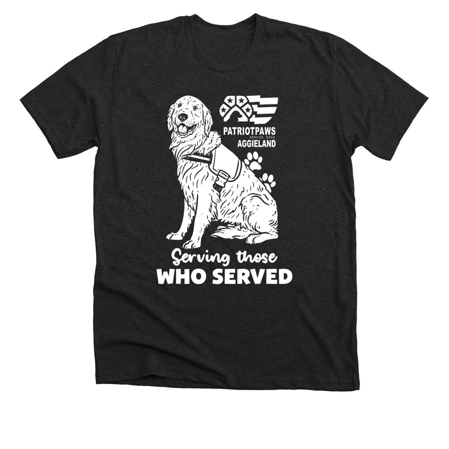 Serving Those Who Served, a Dark Grey Heather Premium Unisex Tee
