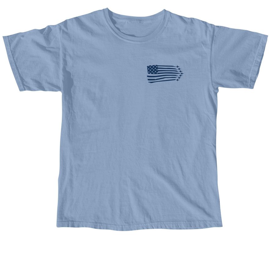 F/A-18 Carrier - Jet Flag Front, a Washed Denim Comfort Colors Unisex Tee