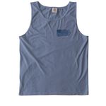 F/A-18 Carrier - Jet Flag Front, a Blue Jean Comfort Colors Tank Top (back-view)