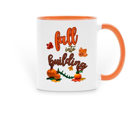 Fall into Building Mug, a Orange Two-Tone Ceramic Mug