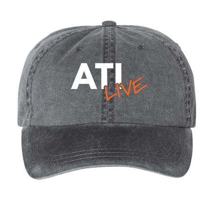 ATI Live Caps, a Black Printed Pigment Dye Baseball Cap