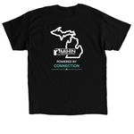 Powered By Connection, a Black Classic Unisex Tee (back-view)