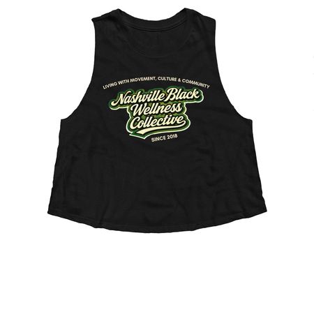 Nashville Black Wellness Collective, a Solid Black Blend Women?s Cropped Racerback Tank