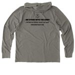 : SOVEREIGN-GUY!, a Driftwood Grey Allmade Organic Cotton Mineral Dye Hoodie Tee (back-view)