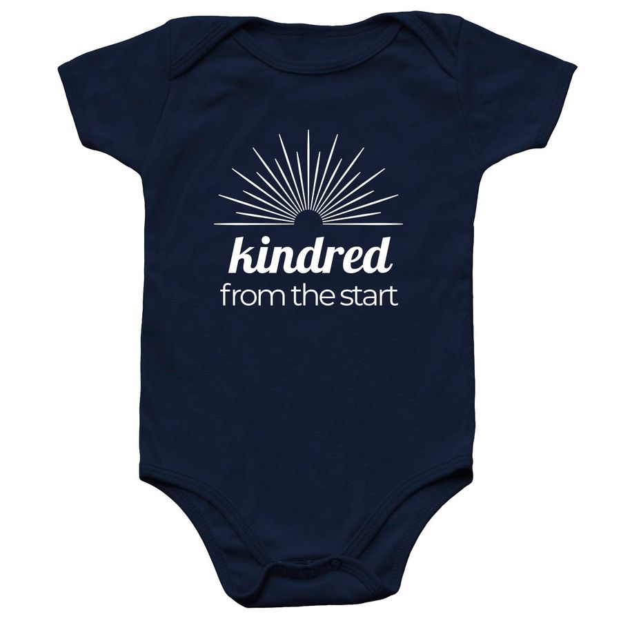KINDRED FROM THE START, a Navy Infant Onesie
