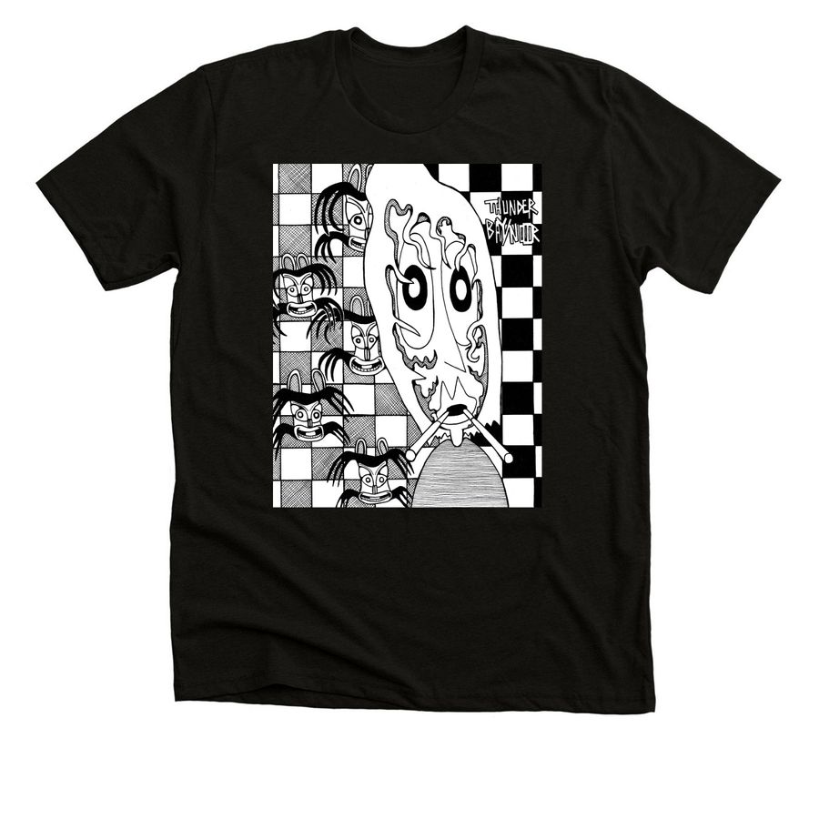 Checkered Chesh {T.B.N.}, a Solid Black Blend Premium Unisex Tee