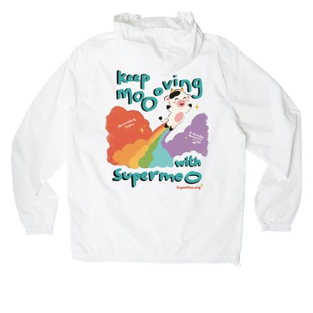 Packable Anorak, a White Packable Anorak (back-view)