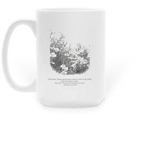 seen and loved 15oz coffee mug, a White Large Coffee Mug (back-view)
