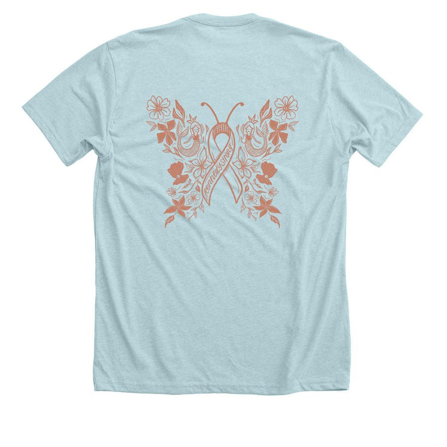 Kennedy strong, a Heather Ice Blue Premium Unisex Tee (back-view)