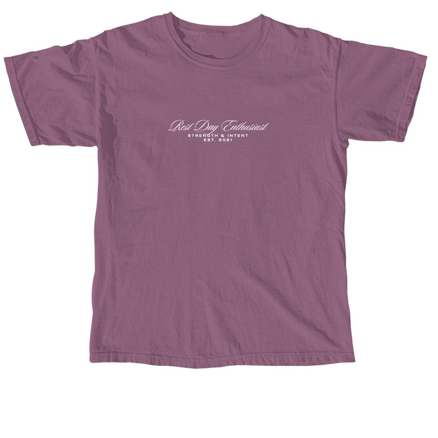 REST DAY ENTHUSIAST, a Berry Comfort Colors Unisex Tee