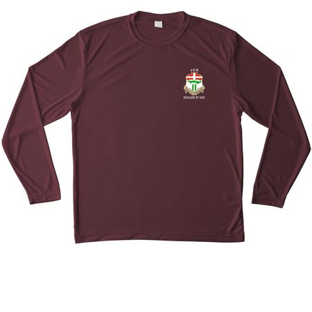 NEW LOGO & COLOR PT SHIRTS, a Maroon Unisex Performance Long Sleeve Tee