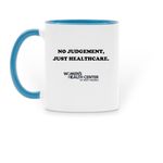 Feral Queer Mug, a Light Blue Two-Tone Ceramic Mug (back-view)