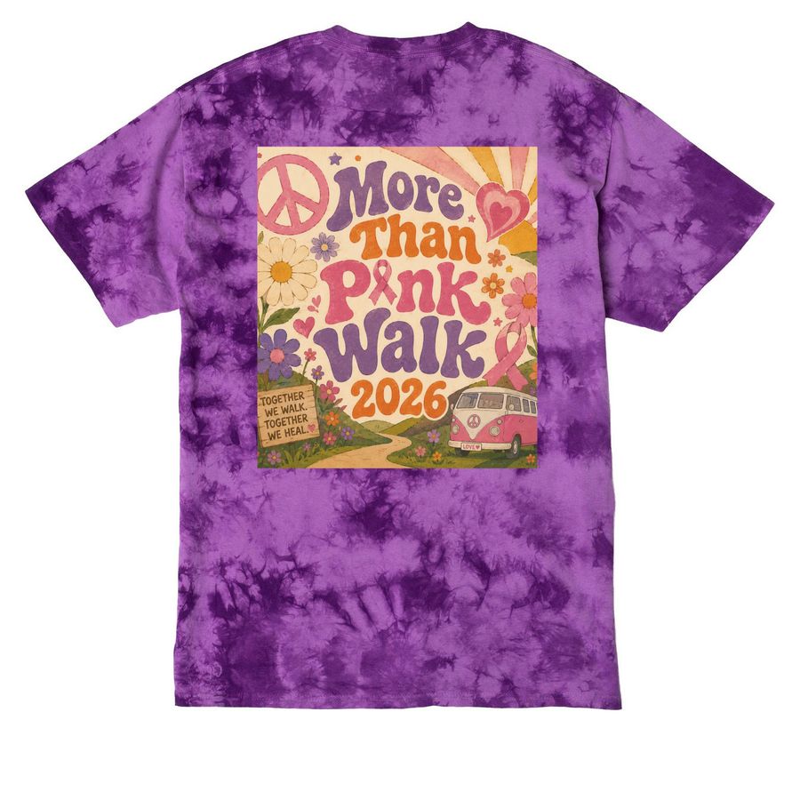 More Than Pink Walk, a Purple Crystal Tie Dye Tee (back-view)