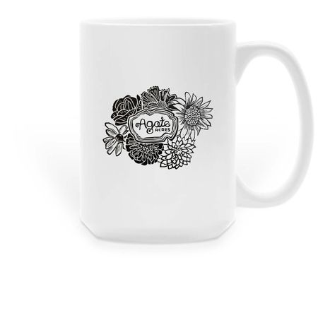 Mugs - Flower Logo, a White Large Coffee Mug