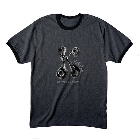K-Soul Apparel, a Dark Heather Grey/ Jet Black Cotton Ringer Tee