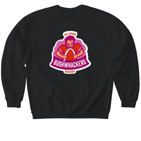 bushwhackers logo, a Black Softstyle Crewneck Sweatshirt