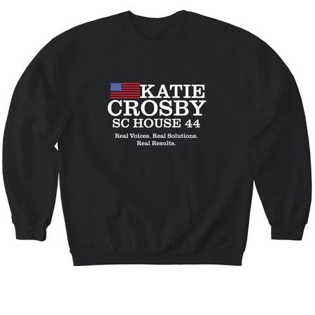 Team Katie Merch, a Black Softstyle Crewneck Sweatshirt