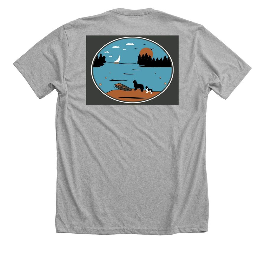 Penn-Ohio Newfoundland Club, a Athletic Heather Premium Unisex Tee (back-view)