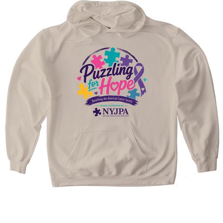 Puzzling For Hope Basics, a Sand Gildan Softstyle Pullover Hoodie