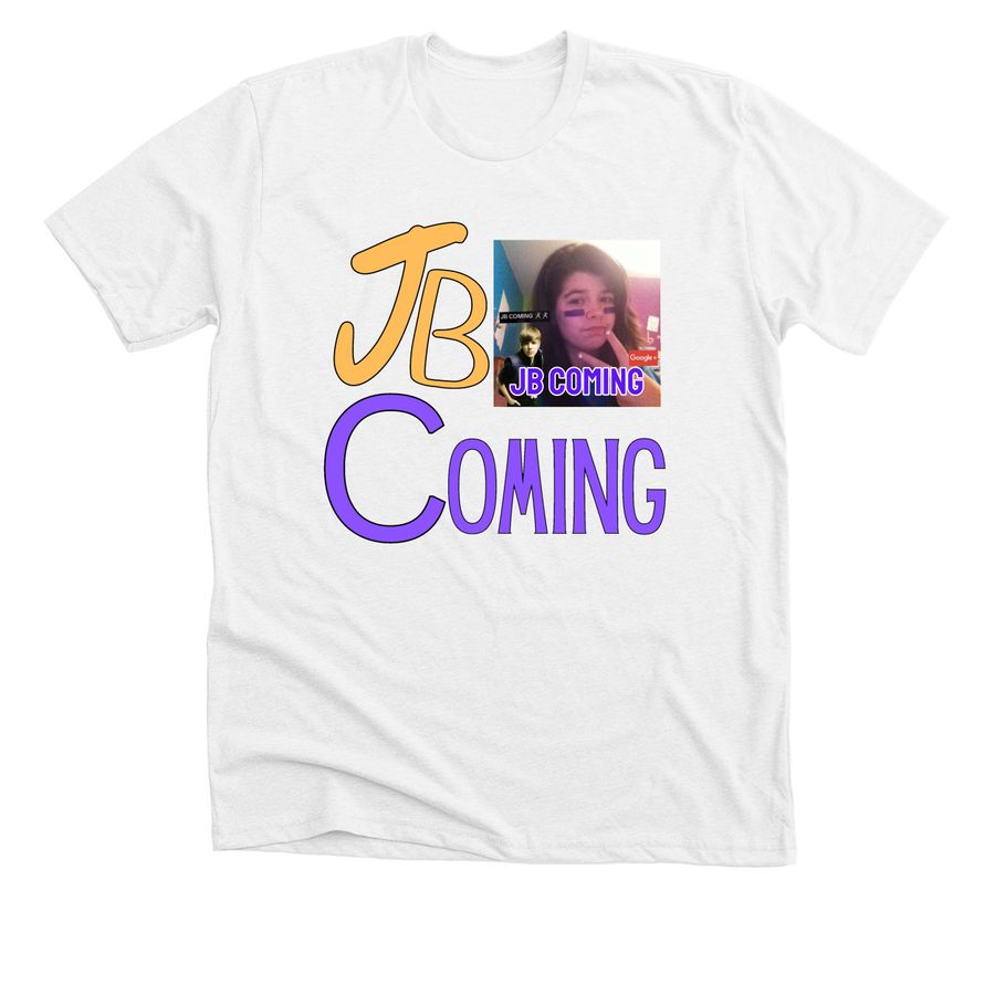 JB COMING GIANT, a Solid White Blend Premium Unisex Tee