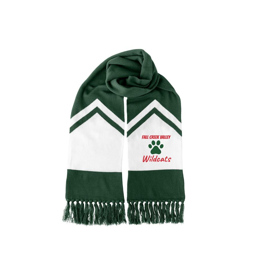 FCV Scarf, a Forest Green/ White Two-Tone Gameday Scarf