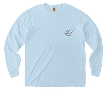 Pocket Tees, a Chambray Comfort Colors Long Sleeve Pocket Tee
