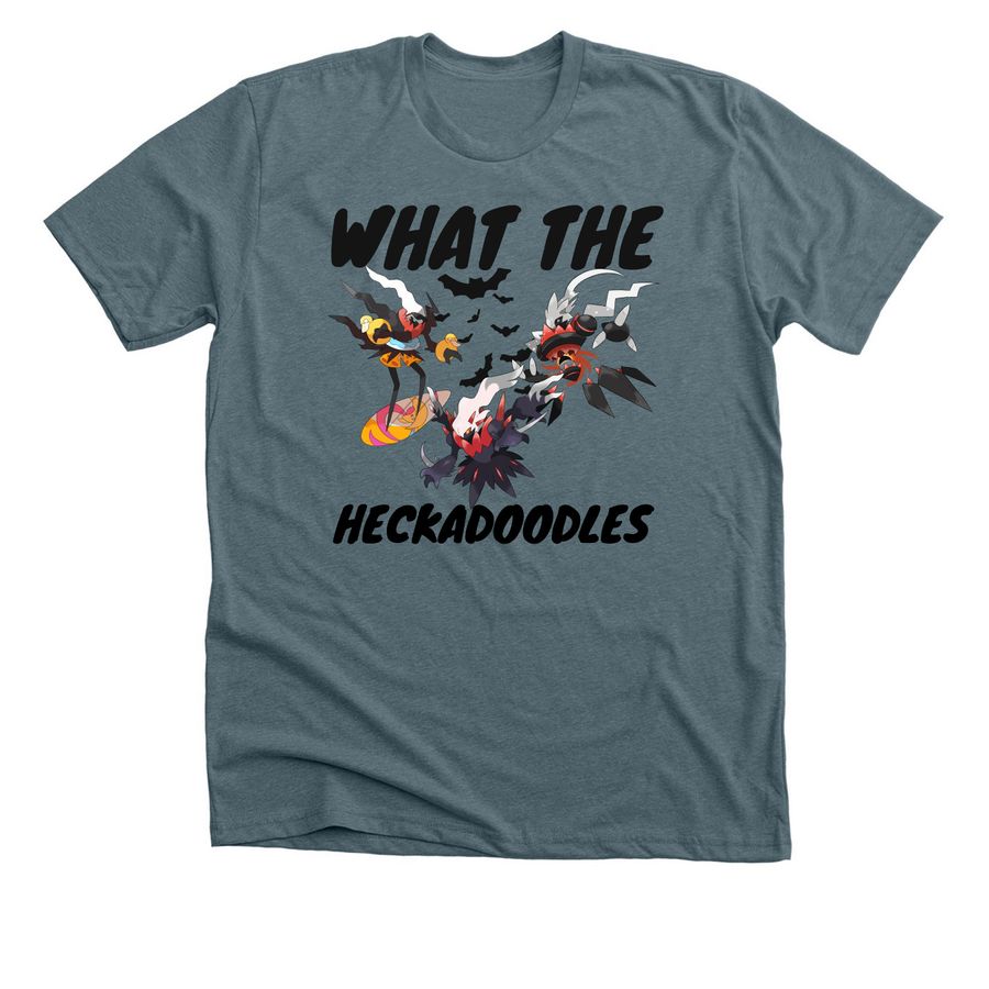 WHAT THE Spooky Squad, a Heather Slate Premium Unisex Tee