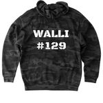 Walli Racing&nbsp;, a Black Camo Heavyweight Camo Pullover Hoodie (back-view)