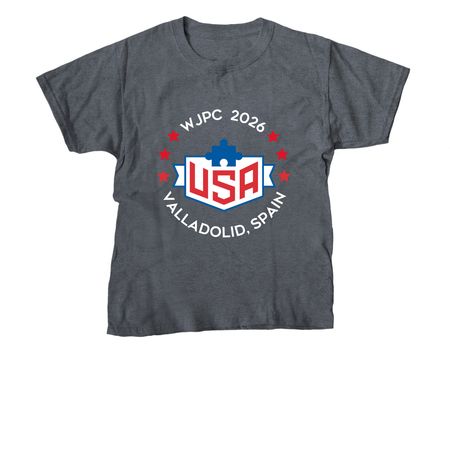 World Jigsaw Puzzle Championship 2026, a Dark Heather Youth Unisex Tee