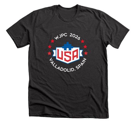 World Jigsaw Puzzle Championship 2026, a Dark Grey Heather Premium Unisex Tee