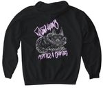 Cat and snake, a Black Gildan Softstyle Pullover Hoodie (back-view)