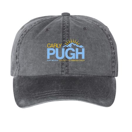 Hats, a Black Printed Pigment Dye Baseball Cap