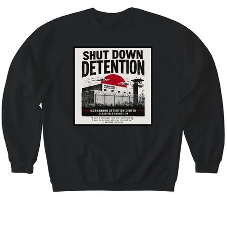 Moshannon Detention Graphic, a Black Softstyle Crewneck Sweatshirt