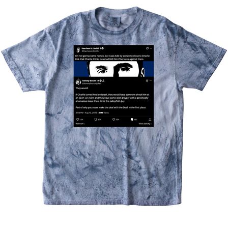 'THEY WOULD.' Charlie Kirk Premonition Posts, a Ocean Comfort Colors Colorblast Tee