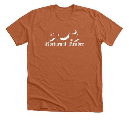 Nocturnal Reader, a Heather Autumn Premium Unisex Tee