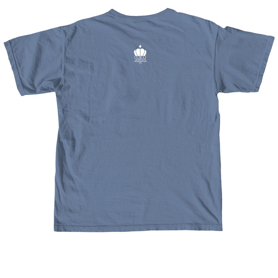 Don?t tell me you?re an anti-Stratfordian., a Blue Jean Comfort Colors Unisex Tee (back-view)