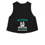 FFK9 Trainers 2025, a Solid Black Blend Women?s Cropped Racerback Tank (back-view)