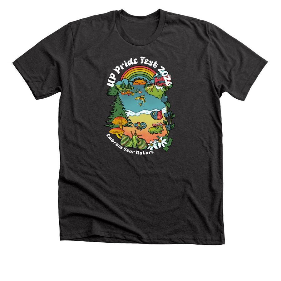UP Pride Fest 2026 - Front Only, a Dark Grey Heather Premium Unisex Tee