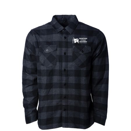 Greenway Flannel, a Charcoal Heather/ Black Unisex Flannel Shirt