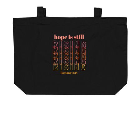 RISING TOTE, a Black Large Organic Cotton Tote Bag