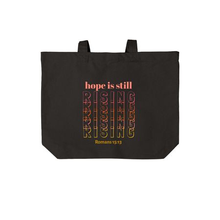 RISING TOTE, a Deep Black Cotton Canvas Tote Bag