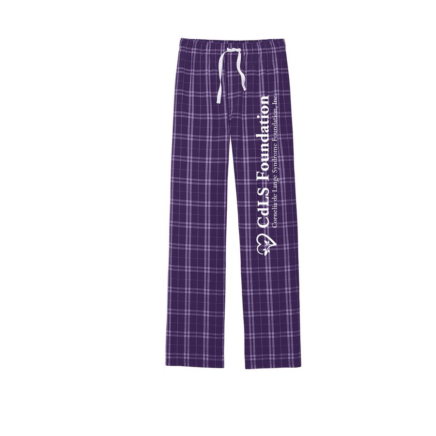 CdLS Foundation Pajama Pants, a Purple/ White Flannel Pajama Pant