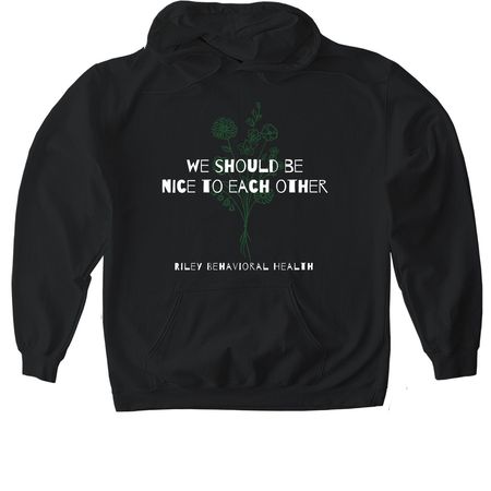 We Should Be Nice to Each Other, a Black Gildan Softstyle Pullover Hoodie