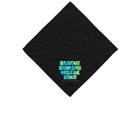 Groovy Pup Bandana, a Black Cotton Bandana