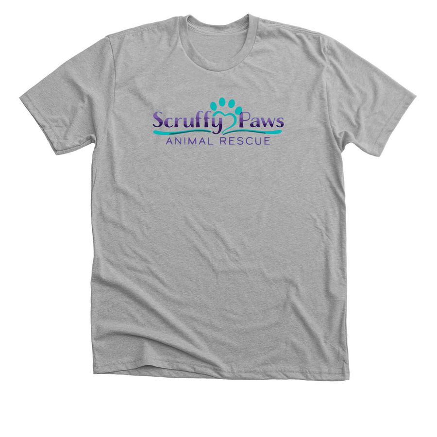 Classic Scruffy Paws Logo, a Athletic Heather Premium Unisex Tee