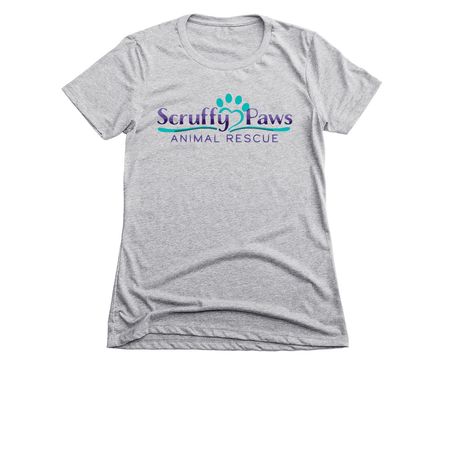 Classic Scruffy Paws Logo, a Dark Heather Grey Women's Slim Fit Tee