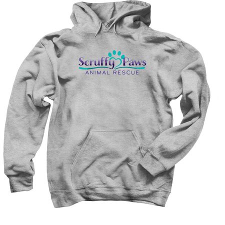 Classic Scruffy Paws Logo, a Sport Grey Pullover Hoodie