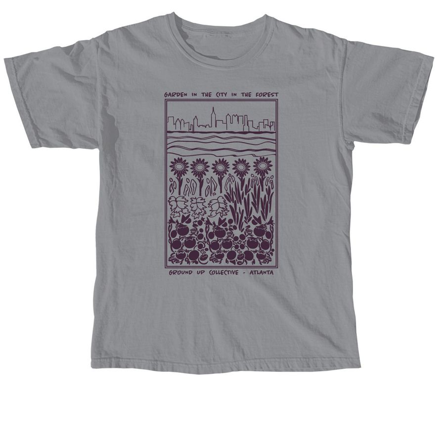 Garden in the City in the Forest - dark, a Granite Comfort Colors Unisex Tee