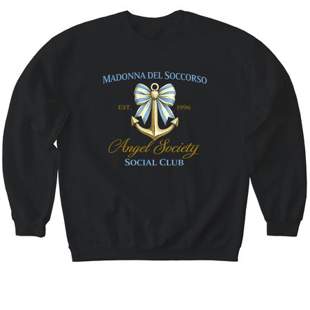 Angel Society Social Club Fundraiser, a Black Softstyle Crewneck Sweatshirt